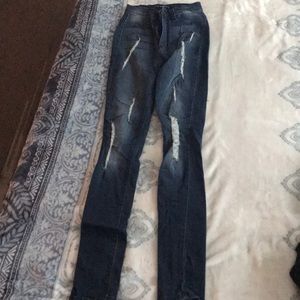 High rise skinny jeans